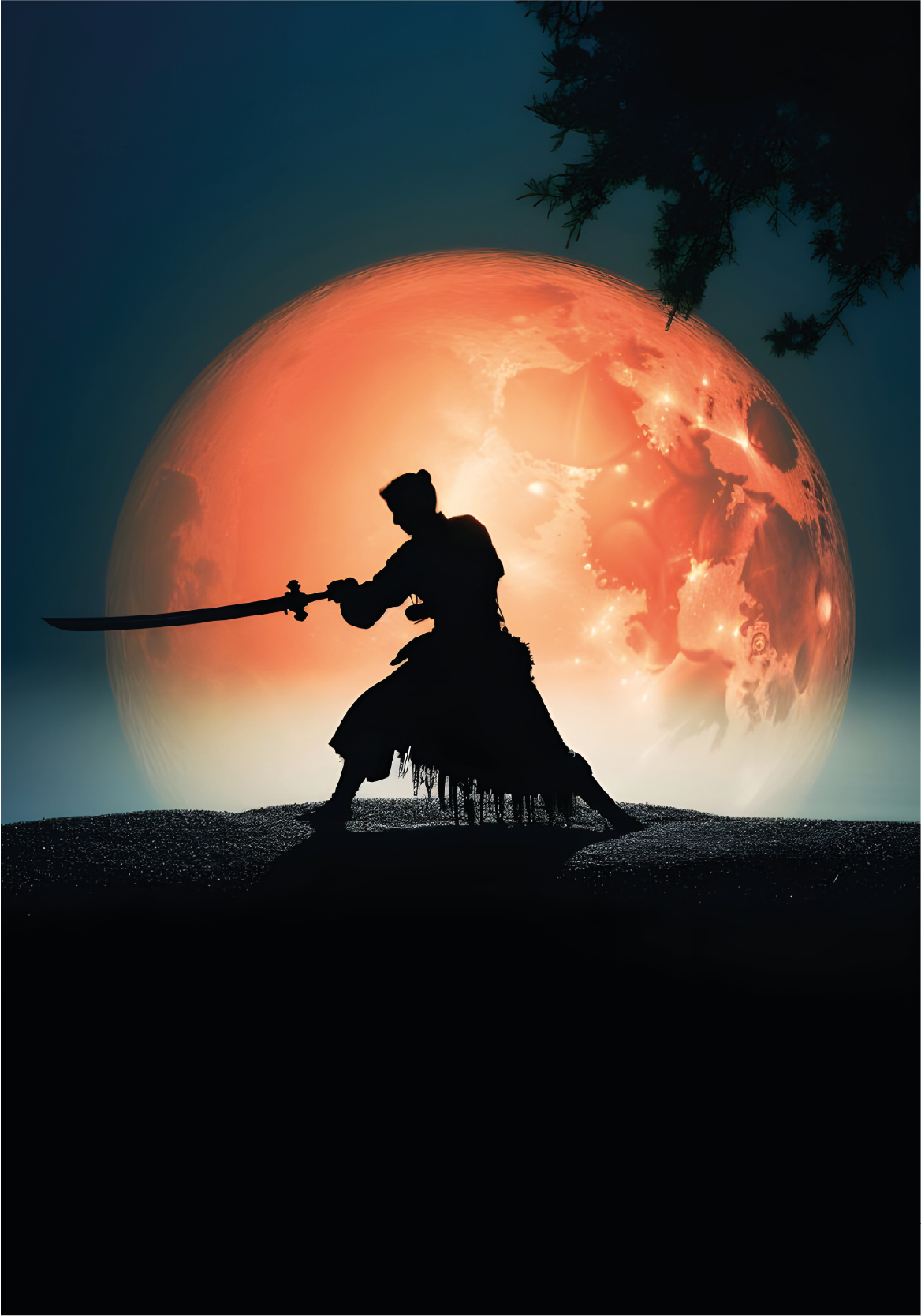 Poster juvenil samurai retroiluminado - TenStickers