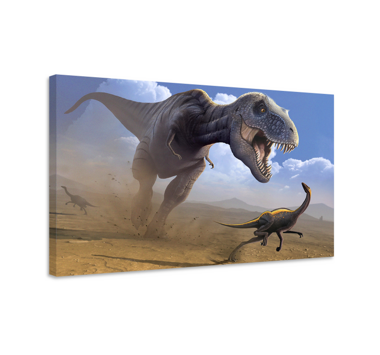 Quadro de dinossauro caça ao t-rex - TenStickers