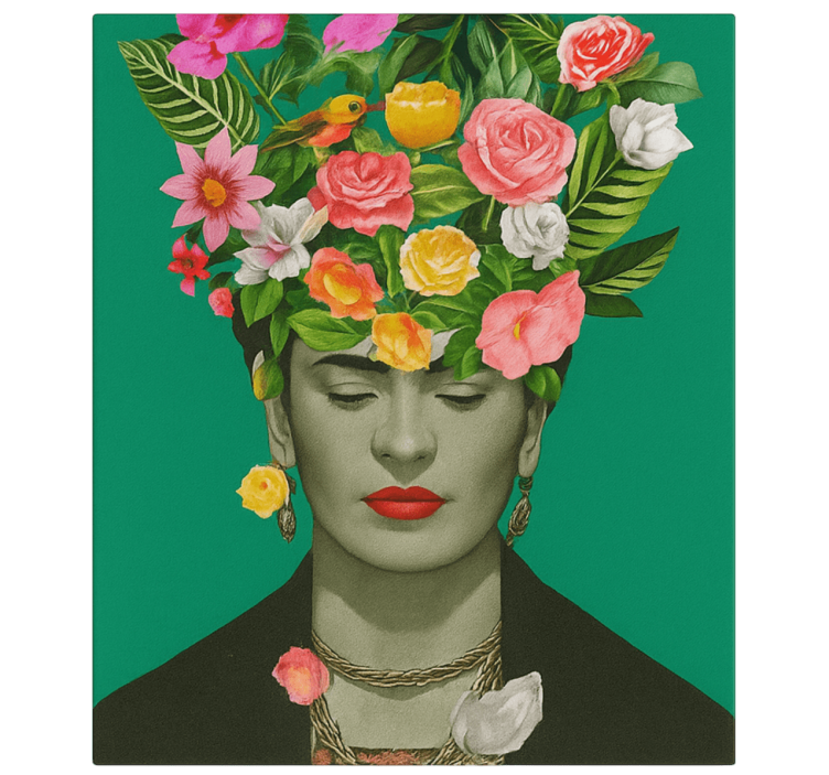 Quadro de arte frida kahlo flores coloridas - TenStickers