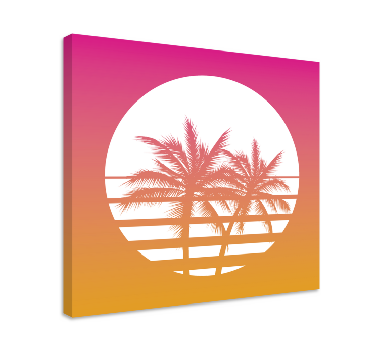 Quadro decorativo ornamental pôr do sol tropical - TenStickers