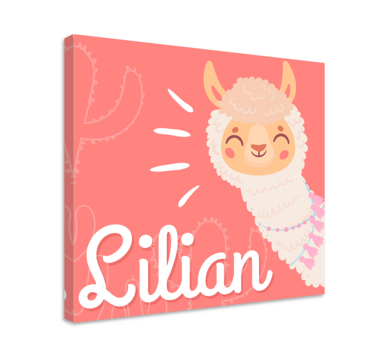 Quadro para bebê lhama personalizada - TenStickers