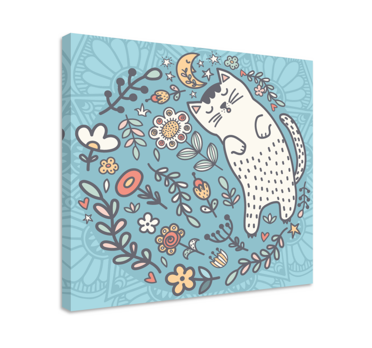 Quadro com mandala Adorável mandala de gato - TenStickers
