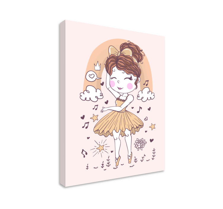 Quadro infantil bailarina alegre - TenStickers