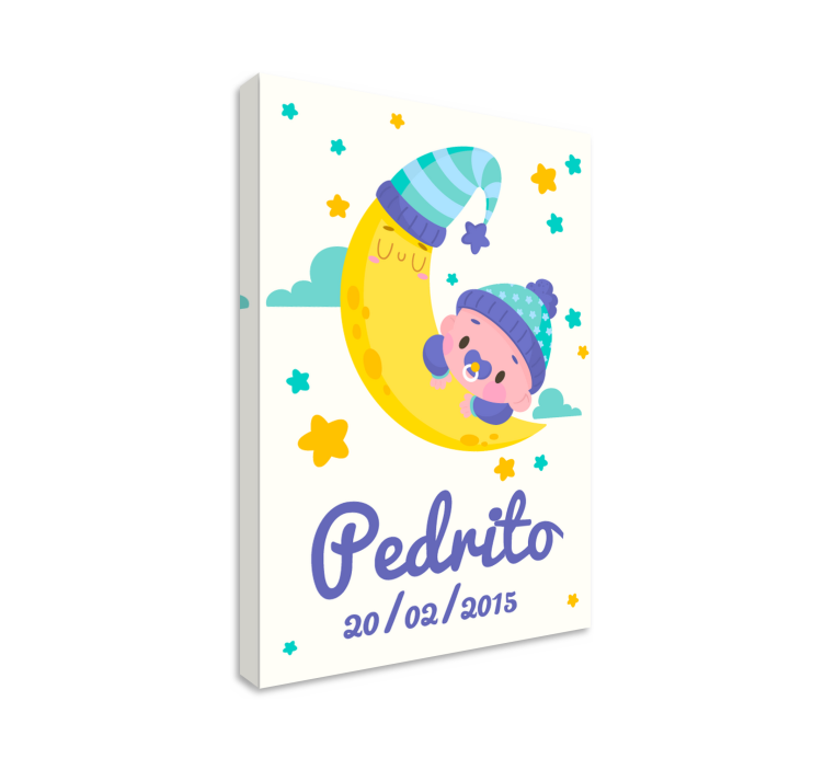 Quadro para bebê lua de bebê dormindo - TenStickers