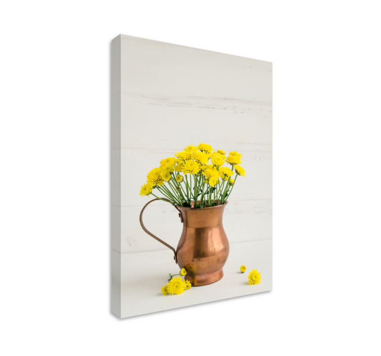 Quadro de flores arranjo florido dourado - TenStickers