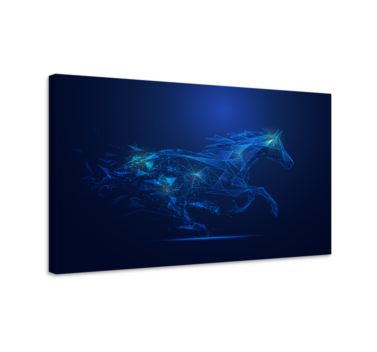 Quadro decorativo de cavalos cavalo geométrico correndo - TenStickers