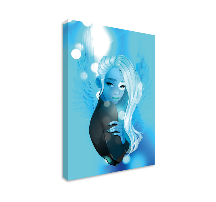 Quadros decorativos personagens figura de cabelo azul - TenStickers
