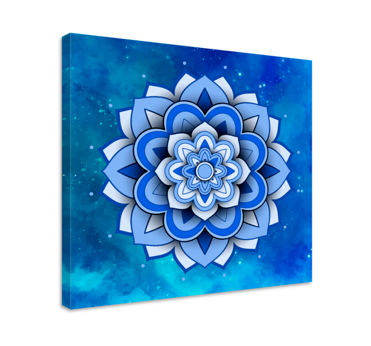 Quadro com mandala Mandala floral azul - TenStickers