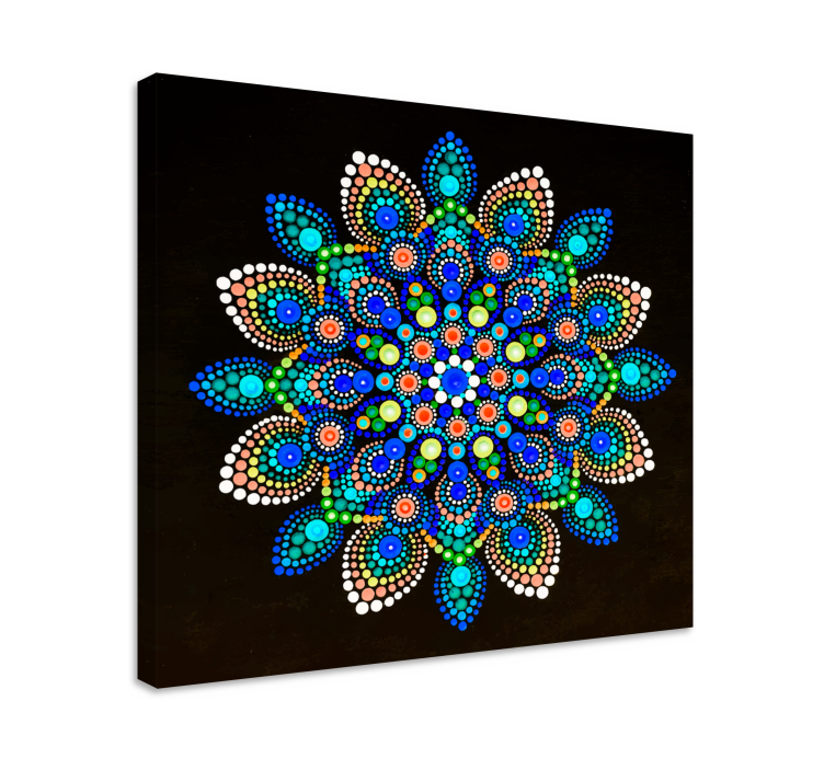 Quadro com mandala Mandala de pontos coloridos - TenStickers