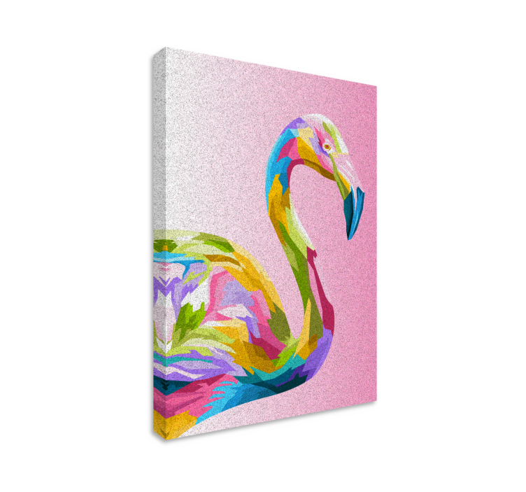 Quadro animais perfil colorido de flamingo - TenStickers