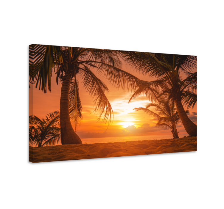 Quadro para cabeceira Pôr do sol na praia - TenStickers