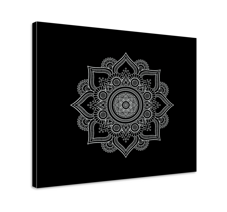 Quadro com mandala Preto e branco - TenStickers