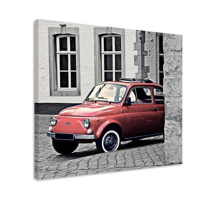 Quadro vintage carro vermelho clássico - TenStickers