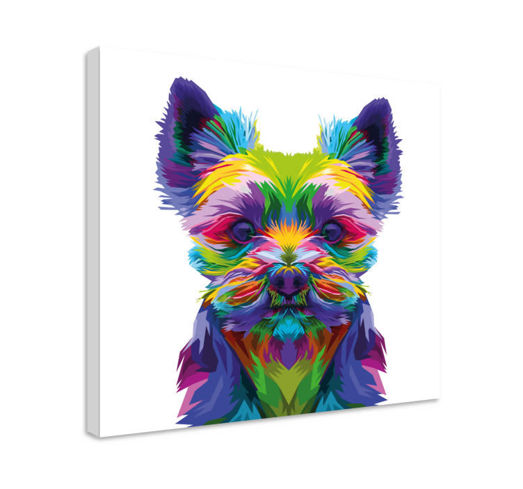 Quadro de cães ilustração canina vibrante - TenStickers