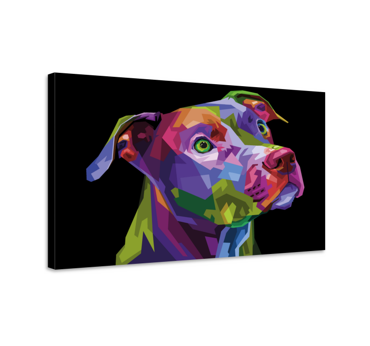 Quadro de cães Pitbull moderno multicolor - TenStickers
