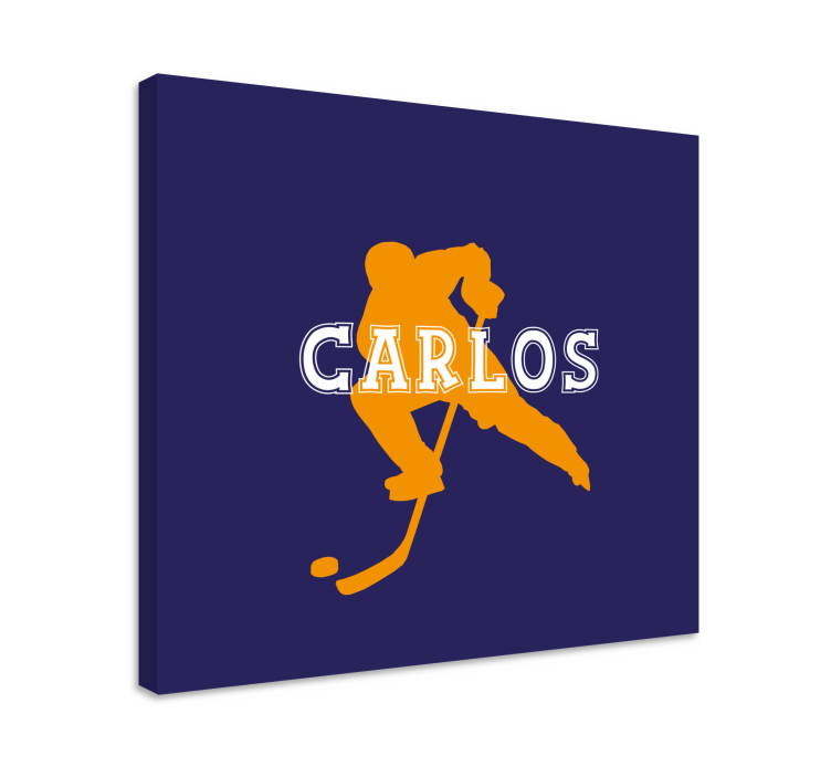 Quadro com nome Laranja de hóquei no gelo personalizada - TenStickers