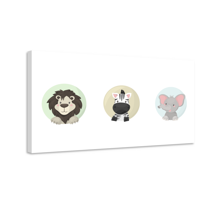 Quadro para bebê Conjunto de animais - TenStickers
