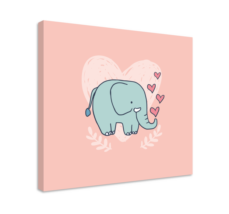 Quadro para bebê Elefante fofo soprando corações pelo focinho - TenStickers