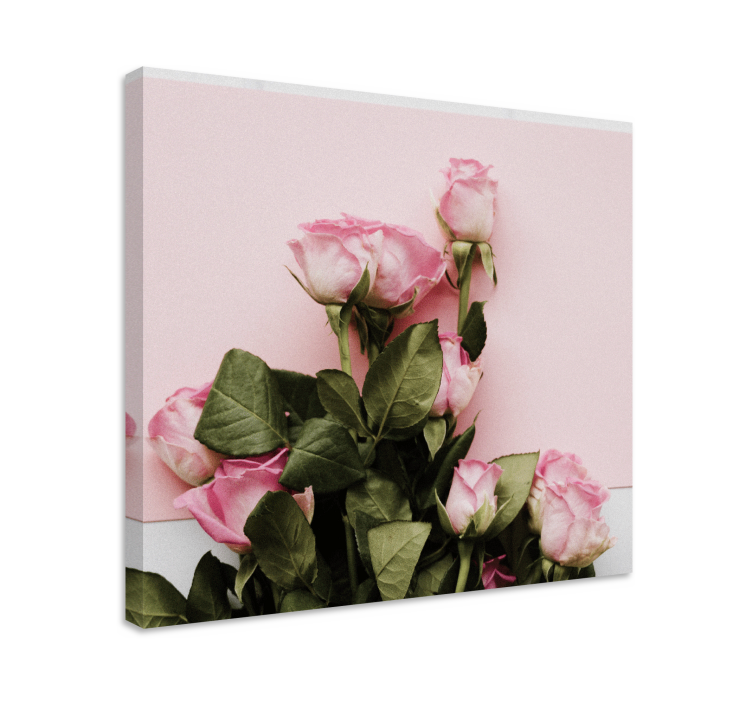 Quadro de flores arranjo de rosas pink - TenStickers