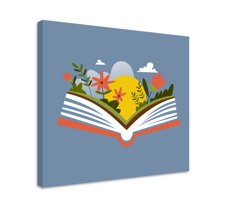 Quadro de flores flora em livro aberto - TenStickers