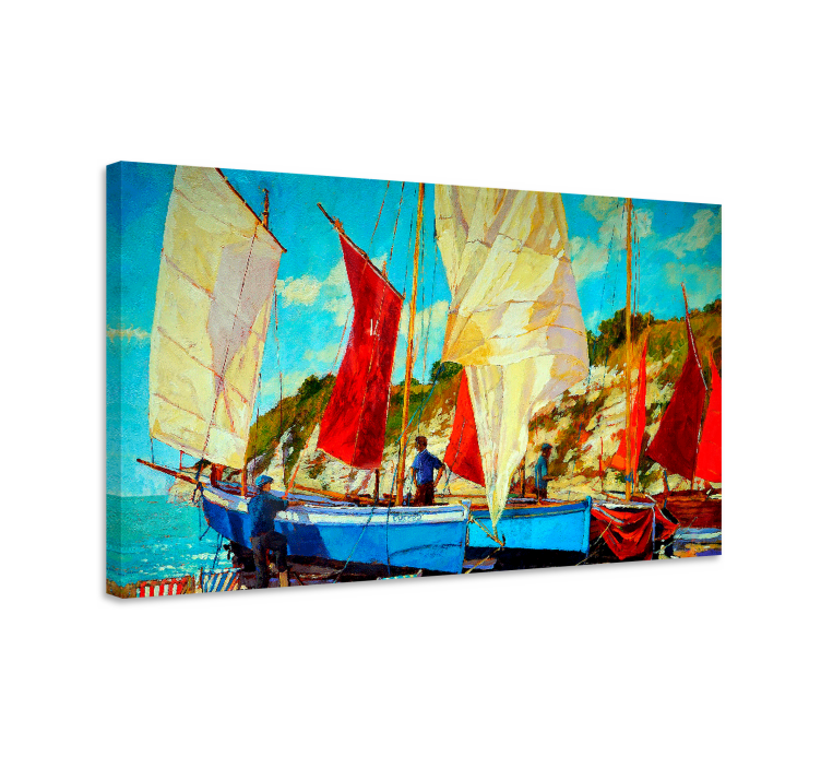 Quadro de paisagem cena de barcos à vela - TenStickers
