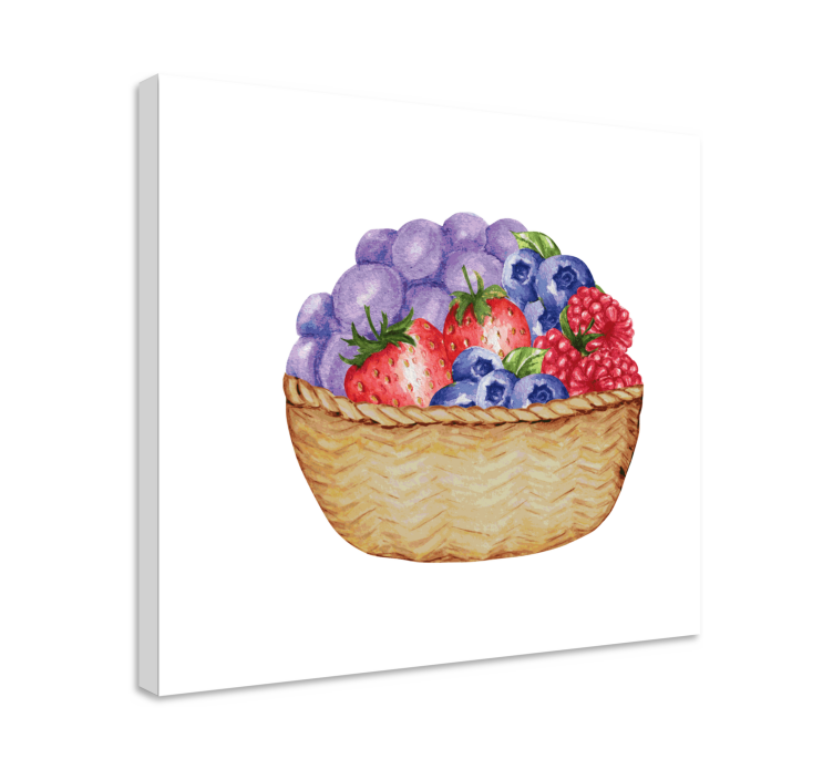 Quadro decorativo de vinícola cesta de frutas farta - TenStickers