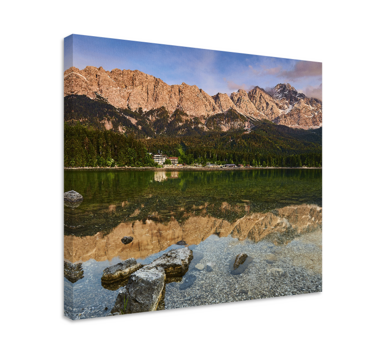 Quadro de paisagem reflexo da montanha no lago - TenStickers