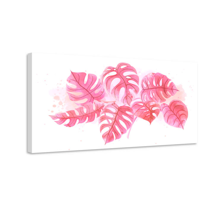 Quadro de flores arranjo de folhas de monstera - TenStickers