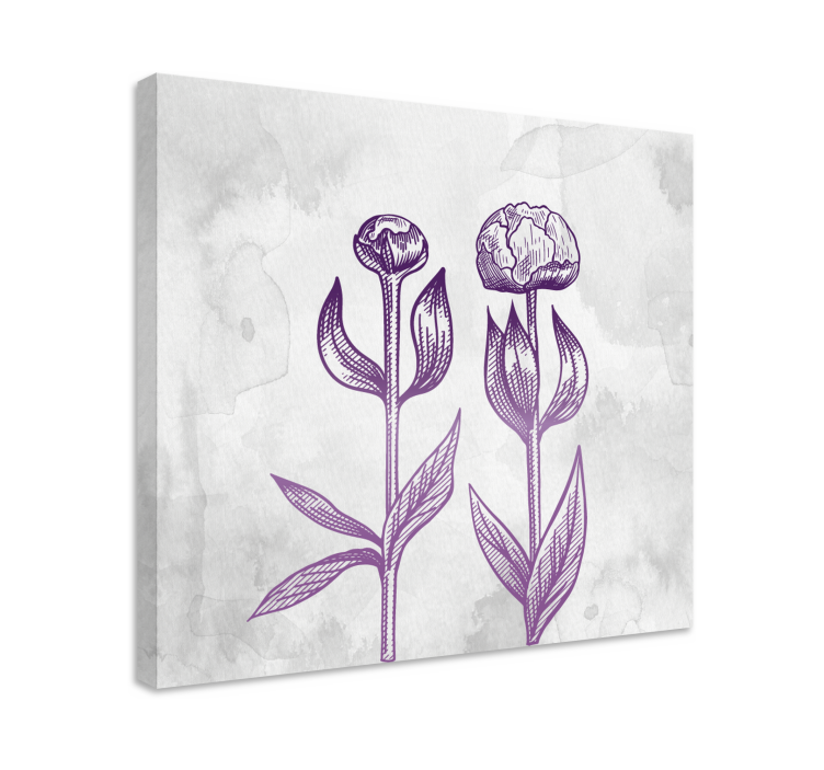 Quadro de flores tulipas roxas florescem - TenStickers