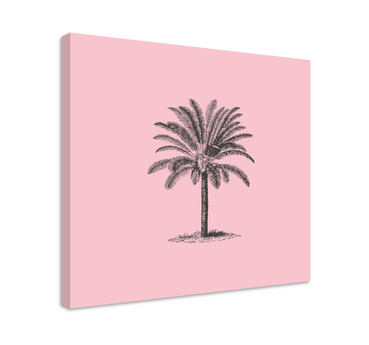Quadro para sala de jantar Desenho de palmeira rosa - TenStickers