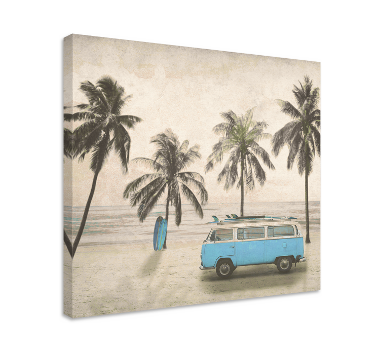 Quadro personalizável van de surf vintage - TenStickers
