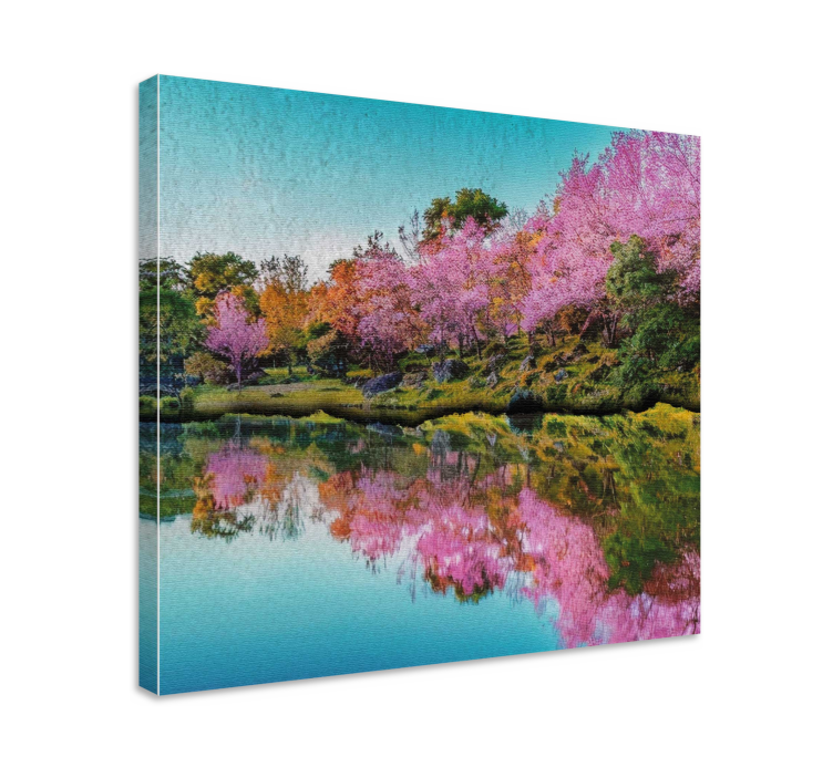 Quadro de paisage reflexo da flor de cerejeira - TenStickers