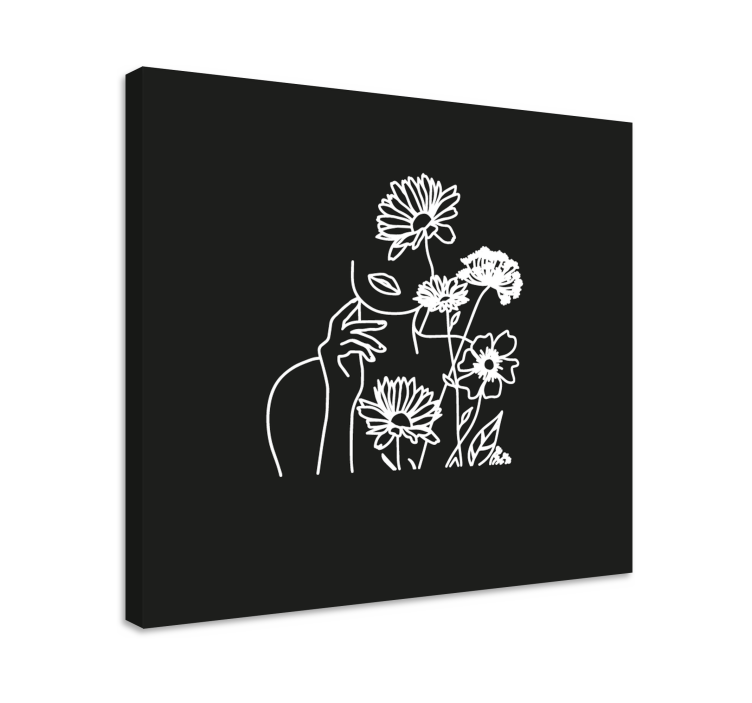 Quadro de flores design floral minimalista feminino - TenStickers