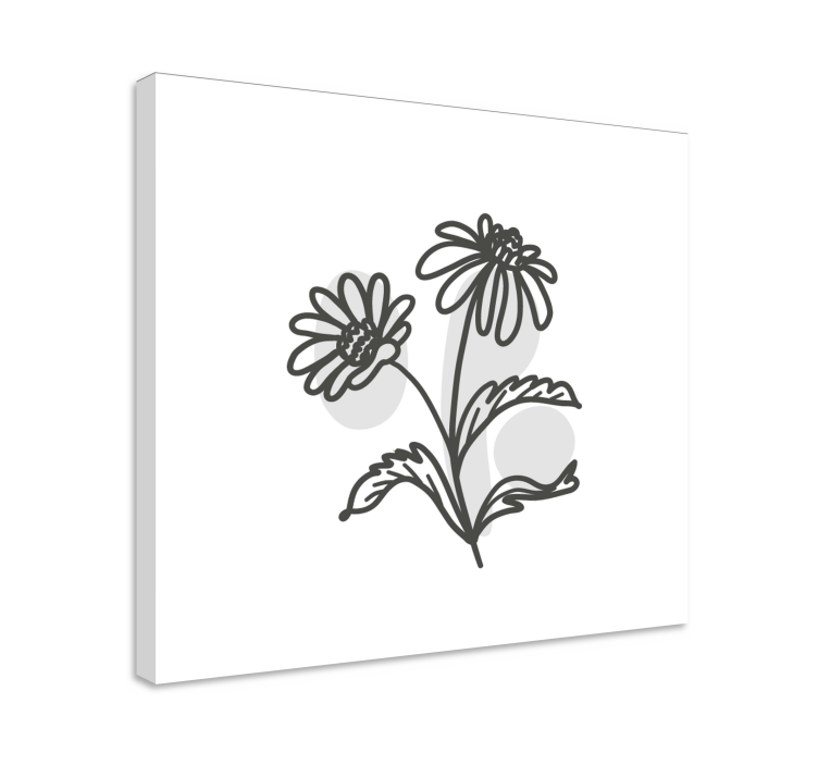 Quadro florais flores de arte de linha - TenStickers