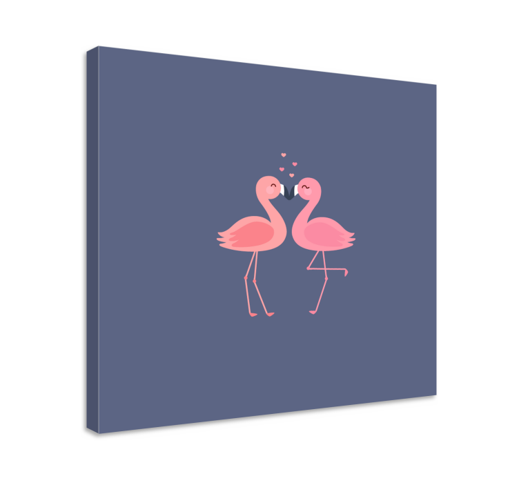 Quadro para hall de entrada Flamingos formando um coração - TenStickers