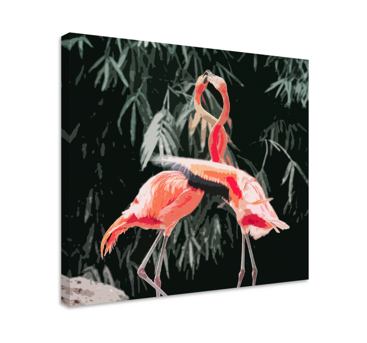 Quadro decorativo para sala Linda foto de flamingos - TenStickers