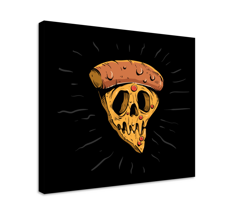 Quadro frase fatia de pizza de caveira - TenStickers