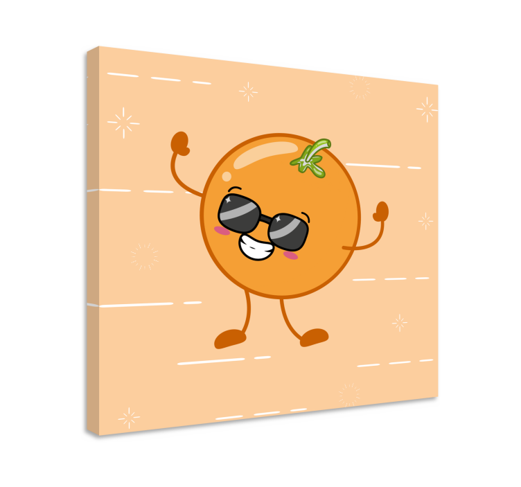 Quadro decorativo de vinícola figura laranja alegre - TenStickers