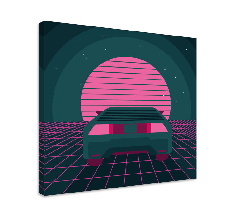 Quadro decorativo moderno cena de carro retrô - TenStickers
