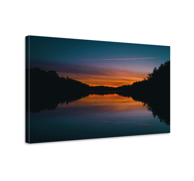Quadro de paisagem reflexo do pôr do sol sereno - TenStickers