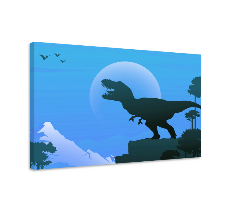 Quadro de dinossauro silhueta de t-rex - TenStickers