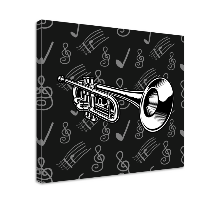 Quadro de música trompete de metal musical - TenStickers