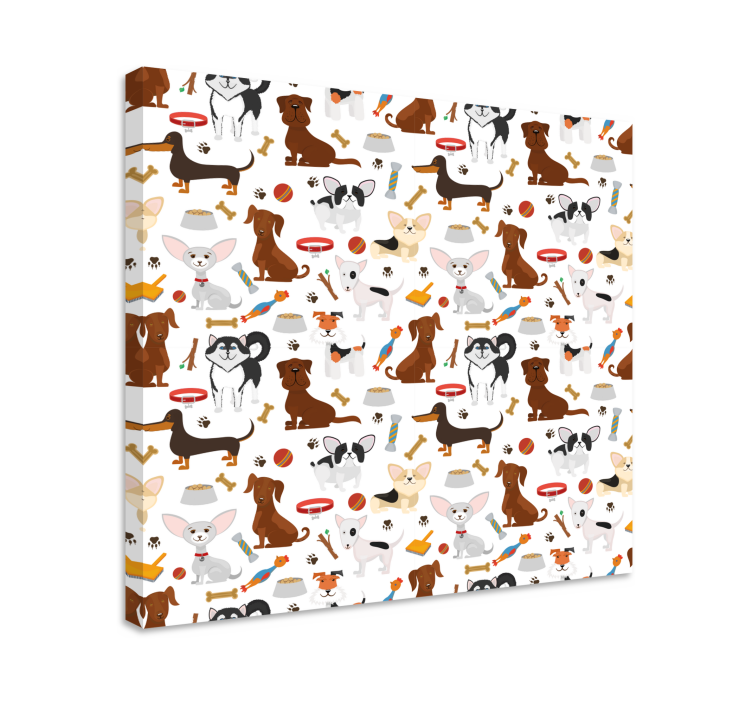 Quadro de cães dupla de filhotes brincalhões - TenStickers