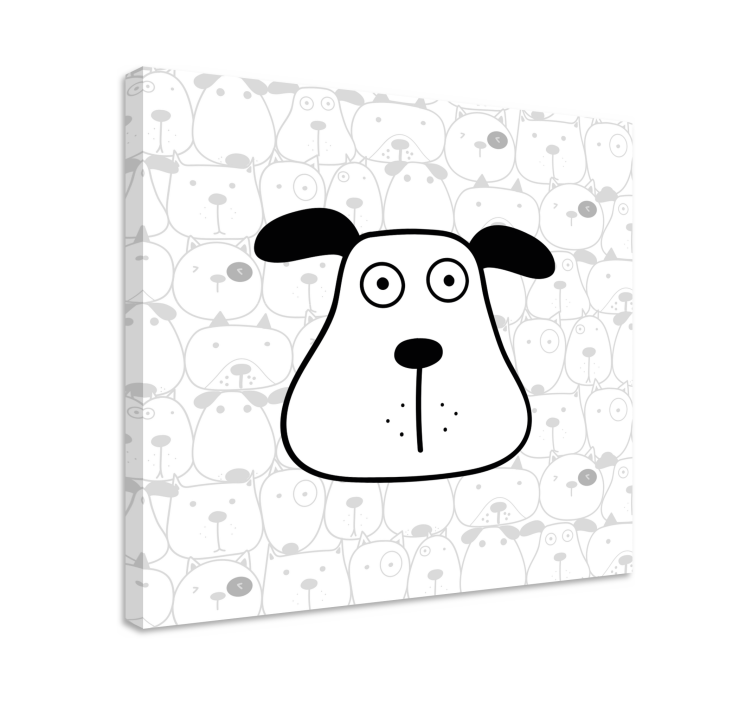 Quadro de cães cabeça de cachorro em cartoon - TenStickers