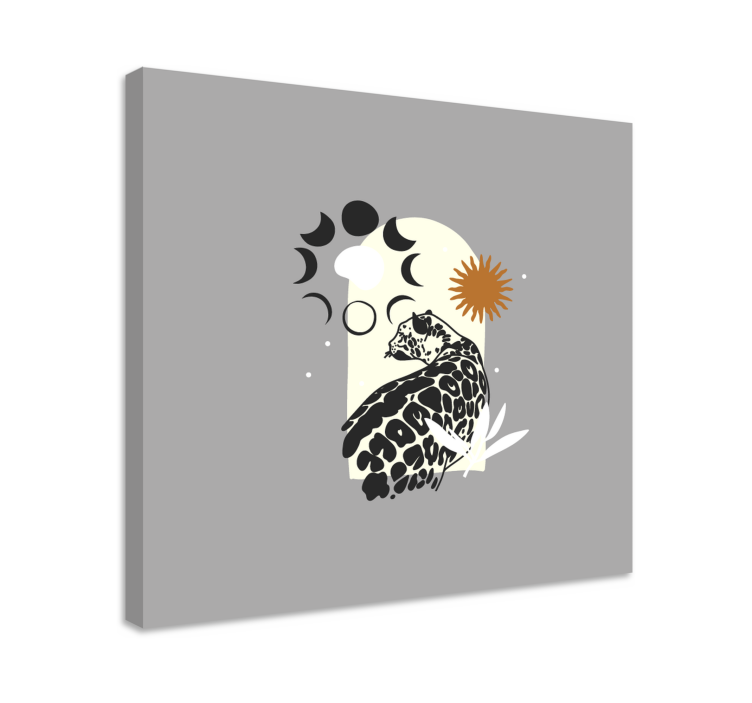 Quadro de elefantes jaguar e elementos celestiais - TenStickers