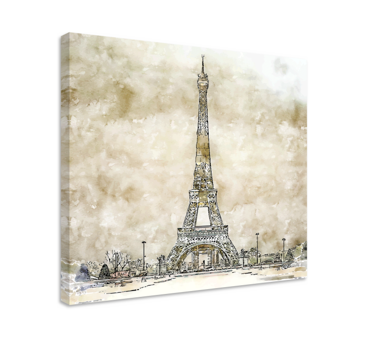 Quadro de cidade esboço da torre eiffel - TenStickers