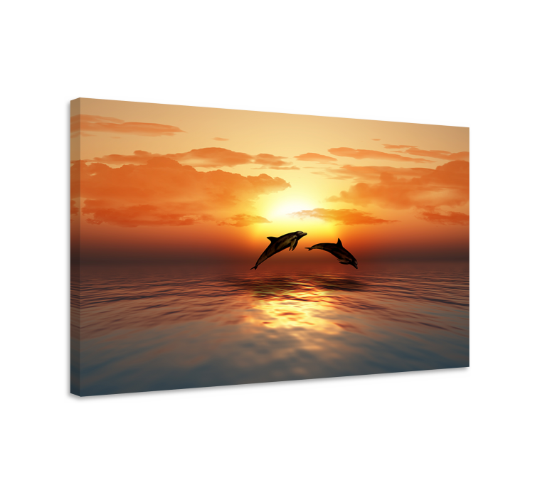 Quadro náutico golfinhos ao pôr do sol - TenStickers