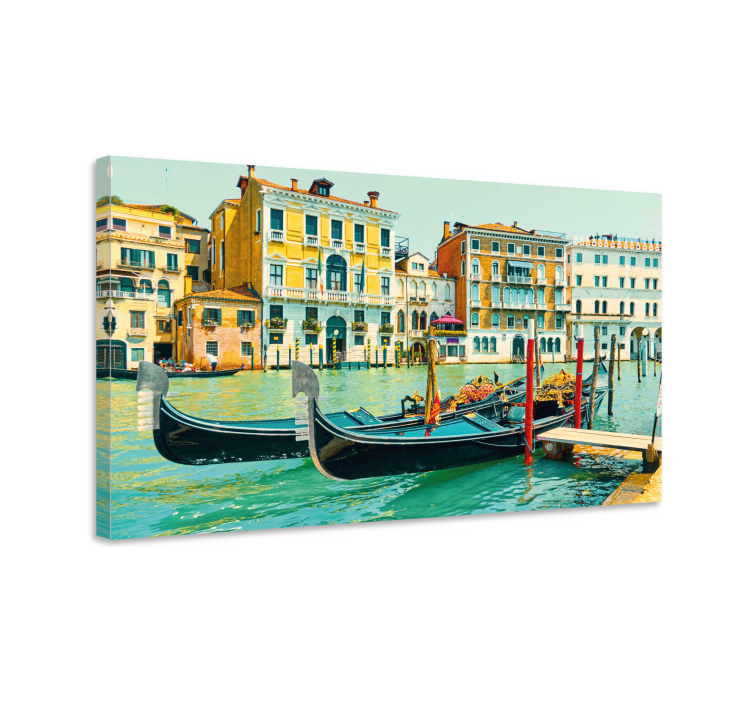 Quadro 3D Canais da aquarella venecia - TenStickers