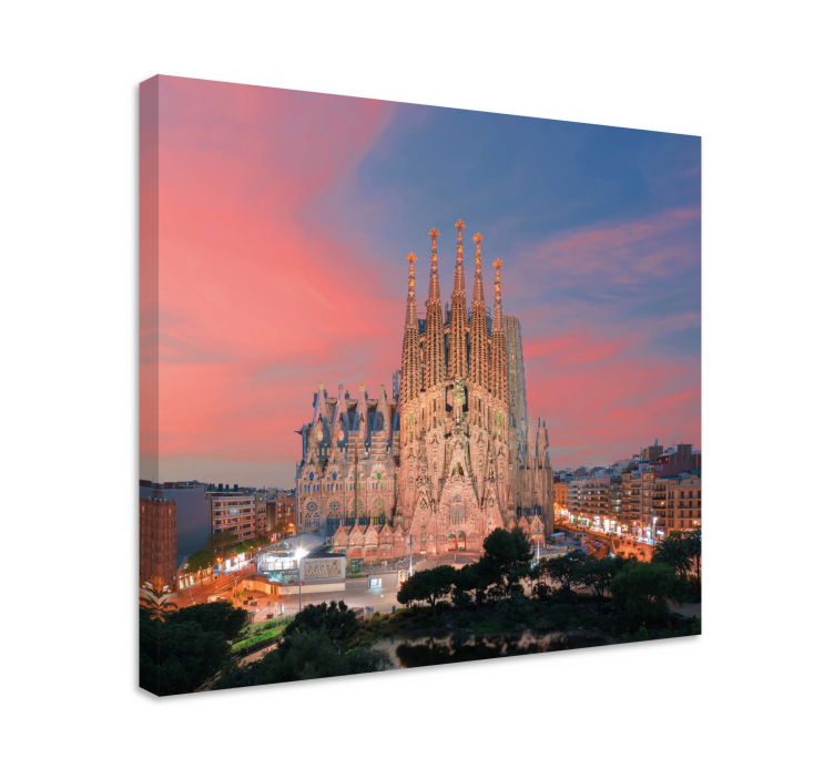 Quadro de cidade sagrada família ao pôr do sol - TenStickers