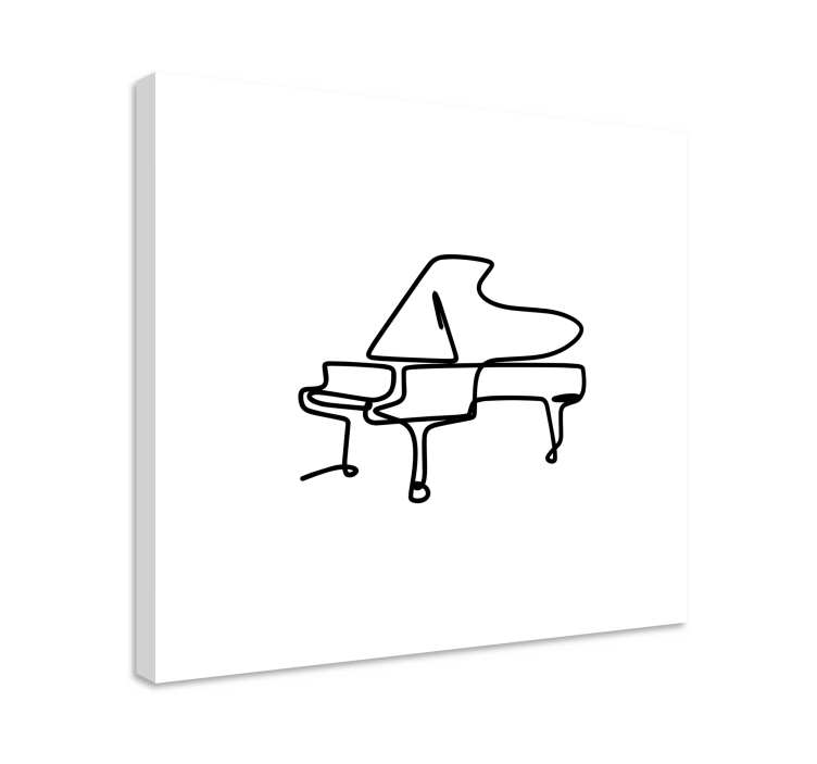 Quadro de música contorno de piano - TenStickers